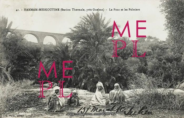 : Sitting outside the Meskoutine Mineral Baths : Sitting outside the Meskoutine Mineral Baths