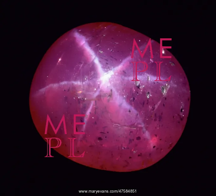 : Ruby. A six-rayed star ruby. Ruby is the red variety of the mineral corundum : Ruby. A six-rayed star ruby. Ruby is the red variety of the mineral corundum