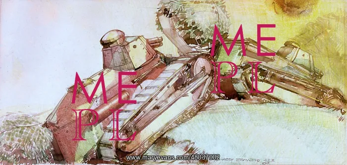 : Two six-ton tanks climbing a hill, WW1 : Two six-ton tanks climbing a hill, WW1