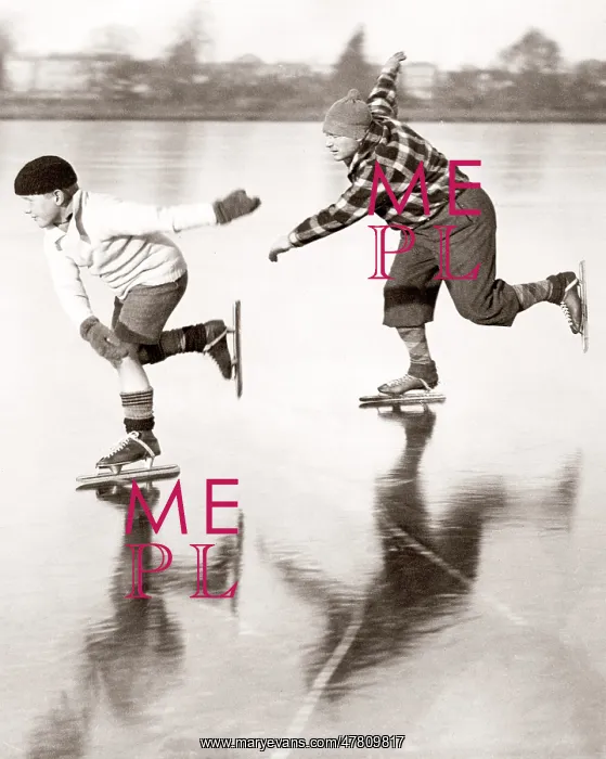  : Skating on the ice at Rickmansworth, England, 1933