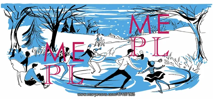 : Skating scene with Christmas tree : Skating scene with Christmas tree