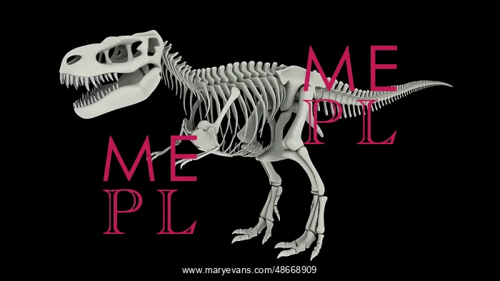 : Skeletal system of Tyrannosaurus rex, side view : Skeletal system of Tyrannosaurus rex, side view