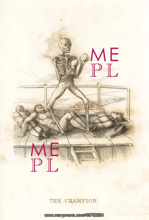: The skeleton of Death as champion boxer : The skeleton of Death as champion boxer