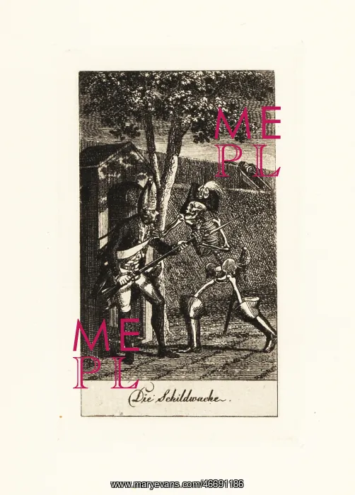 : The skeleton of Death comes for a guard : The skeleton of Death comes for a guard