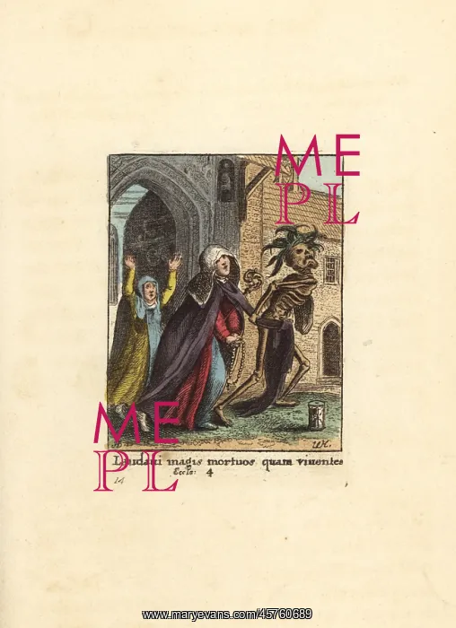 : Skeleton of Death dragging away an Abbess : Skeleton of Death dragging away an Abbess