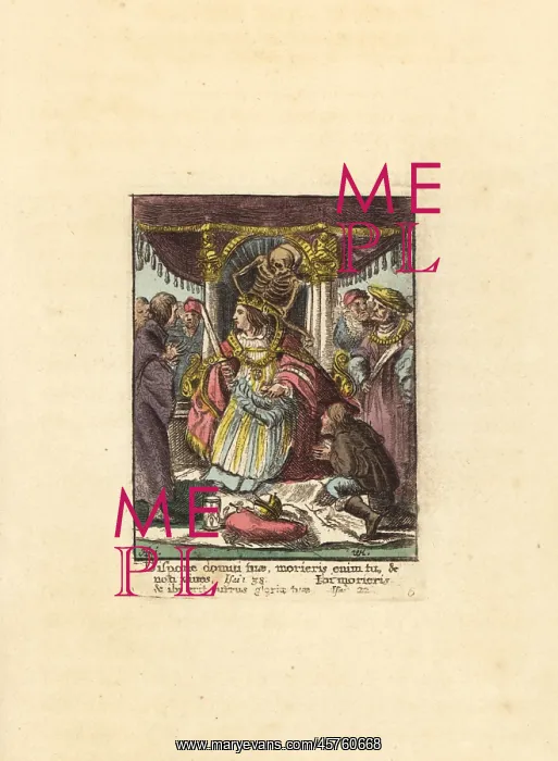 : Skeleton of Death with an Emperor on his throne : Skeleton of Death with an Emperor on his throne