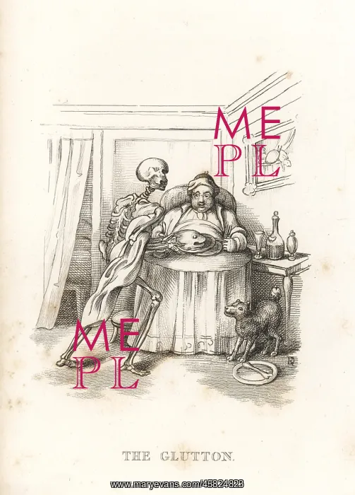 : The skeleton of Death and the glutton : The skeleton of Death and the glutton