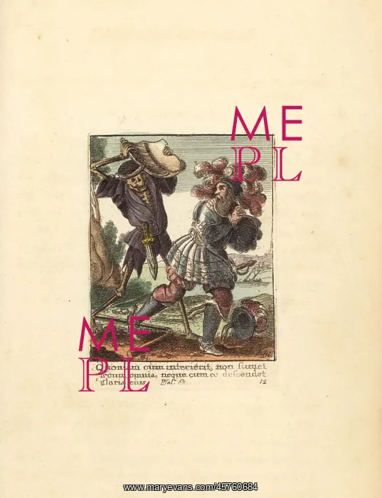 : Skeleton of Death killing a Count with his own escutcheon : Skeleton of Death killing a Count with his own escutcheon