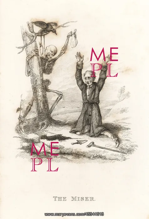 : The skeleton of Death and the miser : The skeleton of Death and the miser
