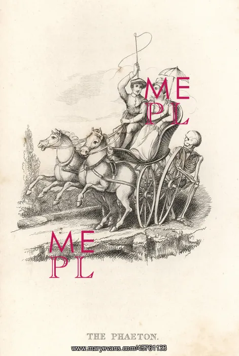 : The skeleton of Death and the Phaeton : The skeleton of Death and the Phaeton