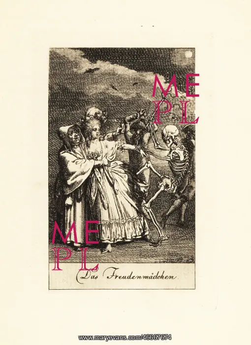 : The skeleton of Death whips a prostitute with : The skeleton of Death whips a prostitute with