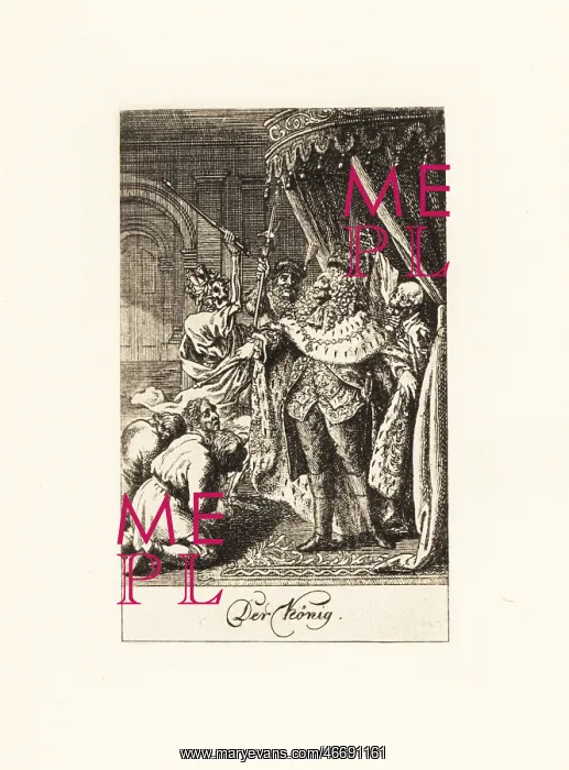 : Two skeletons of Death attack a king in his throne room : Two skeletons of Death attack a king in his throne room