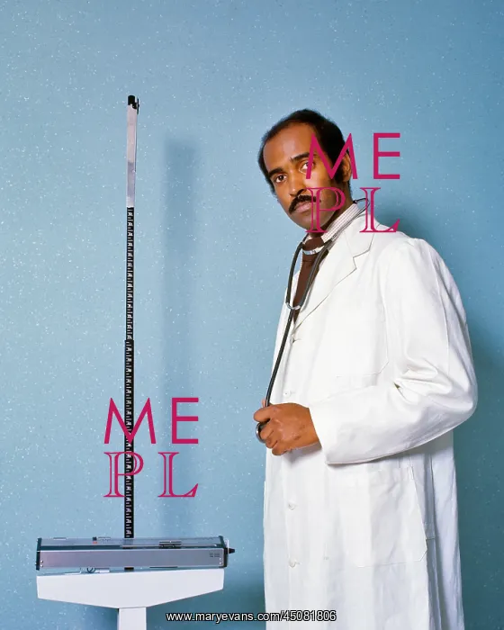 : Serious Skeptical African-American Doctor looking : Serious Skeptical African-American Doctor looking