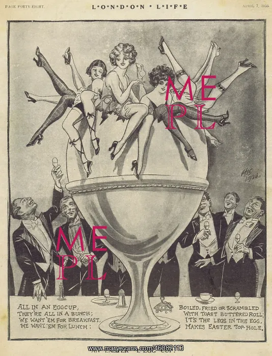 : A sketch of beautiful girls in an Easter cup, 1928