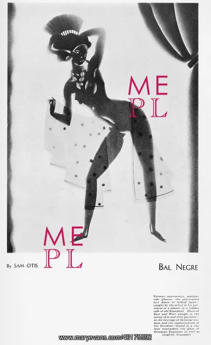 : A sketch of a black female dancer seen in a hidden : A sketch of a black female dancer seen in a hidden