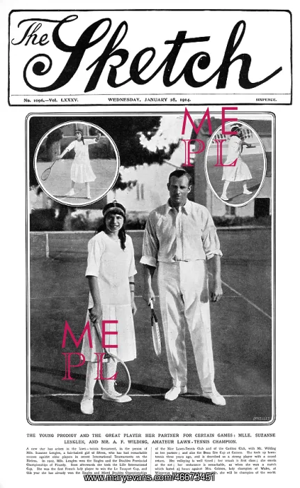 : Sketch cover - Anthony Wilding and Suzanne Lenglen : Sketch cover - Anthony Wilding and Suzanne Lenglen