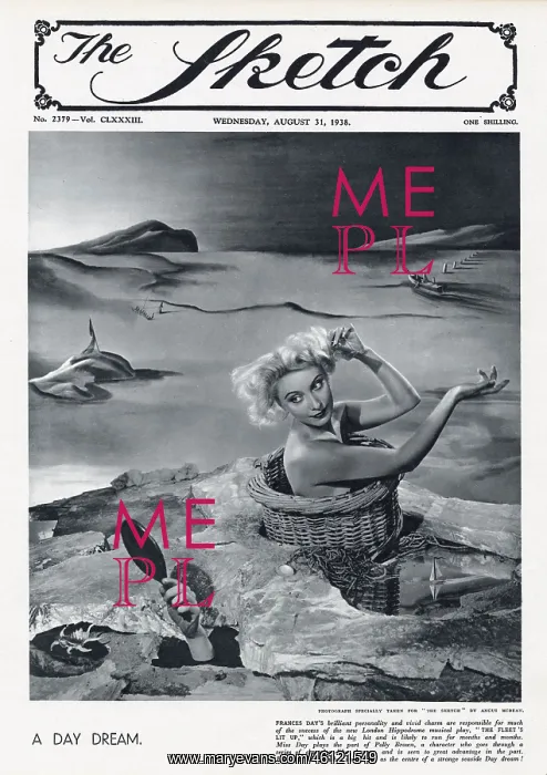 : Sketch cover - Frances Day by Angus McBean : Sketch cover - Frances Day by Angus McBean
