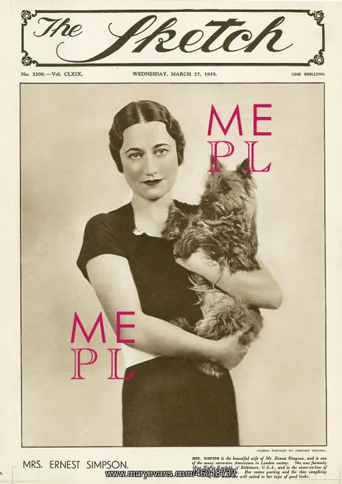 : The Sketch front cover: Mrs Ernest Simpson : The Sketch front cover: Mrs Ernest Simpson