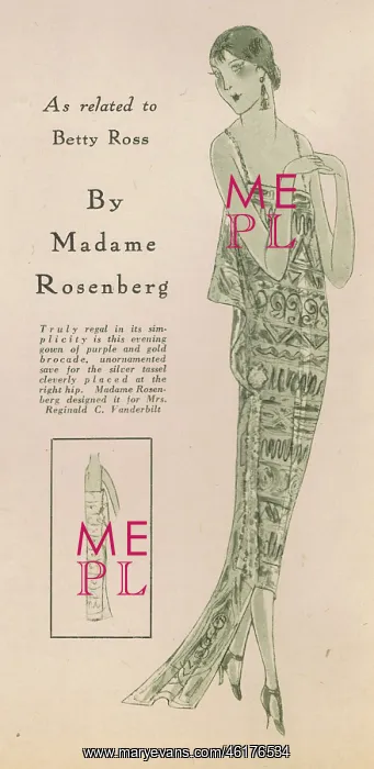 : A sketch of an evening gown from the New York : A sketch of an evening gown from the New York