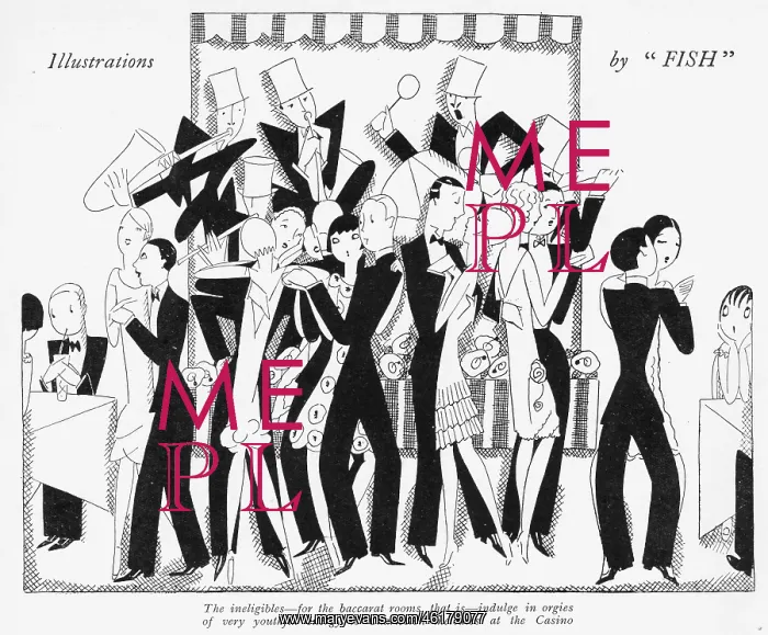 : Sketch by Fish of dancing the Charleston at the : Sketch by Fish of dancing the Charleston at the