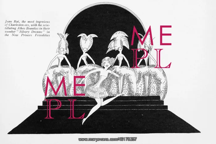 : Sketch by Fish of Jean Rai and chorus in Silvery : Sketch by Fish of Jean Rai and chorus in Silvery