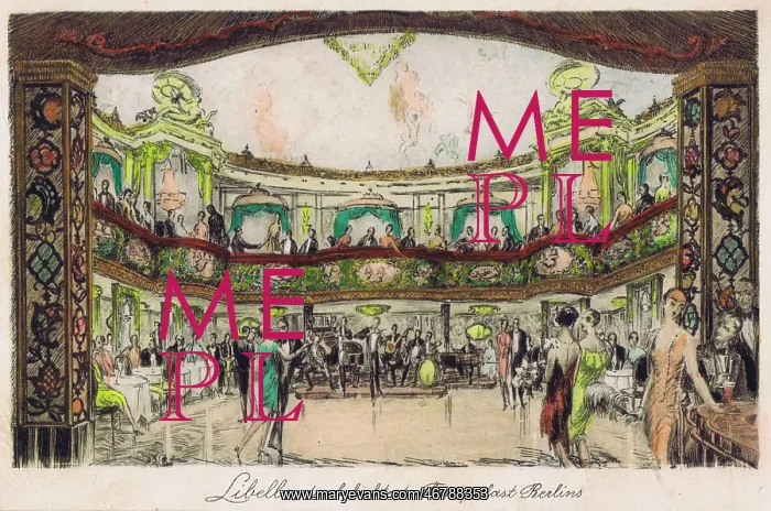 : A sketch of the interior of the Libelle Dance Palast, Berlin : A sketch of the interior of the Libelle Dance Palast, Berlin