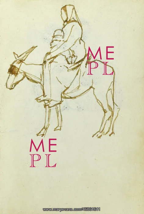  : Sketch of mother and child on donkey