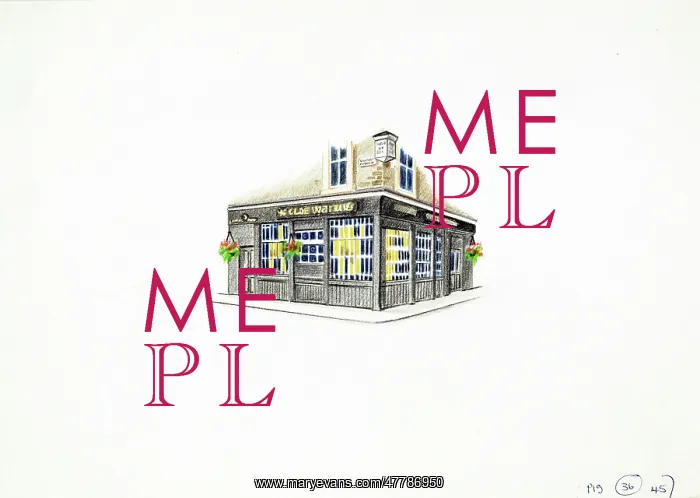 : Sketch of Olde Watling PH, Bow, London : Sketch of Olde Watling PH, Bow, London