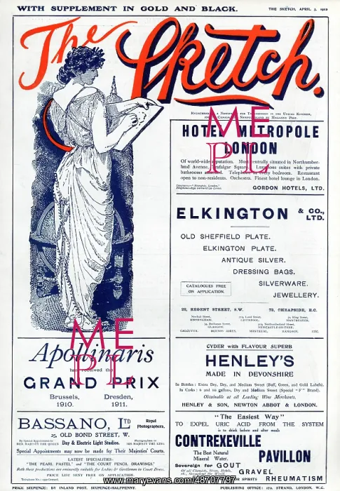 : The Sketch outer cover, 3rd April 1912 : The Sketch outer cover, 3rd April 1912