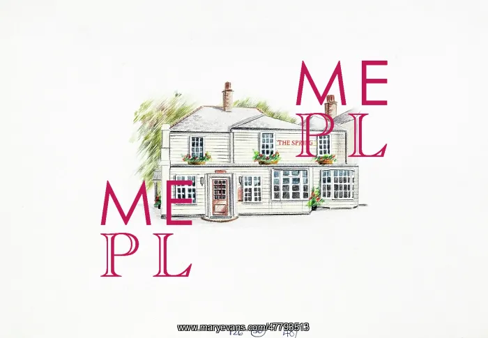: Sketch of Spring Hotel, Ewell, Surrey : Sketch of Spring Hotel, Ewell, Surrey