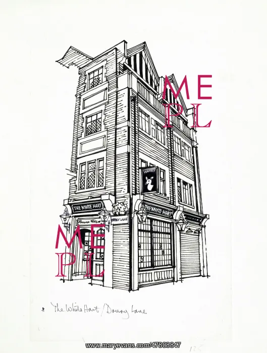 : Sketch of White Hart PH, Holborn, London : Sketch of White Hart PH, Holborn, London