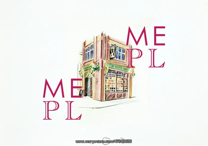 : Sketch of White Hart PH, Holborn, London : Sketch of White Hart PH, Holborn, London