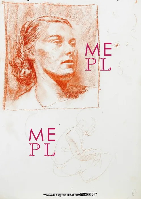 : Sketch of a woman's head : Sketch of a woman's head