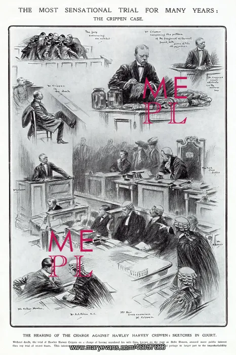 : Sketches at the Crippen trial : Sketches at the Crippen trial