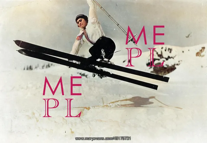  : SKI JUMP. An energetic skier flying through the air