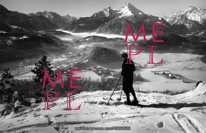 : Skier over Berchtesgaden, 1930s : Skier over Berchtesgaden, 1930s