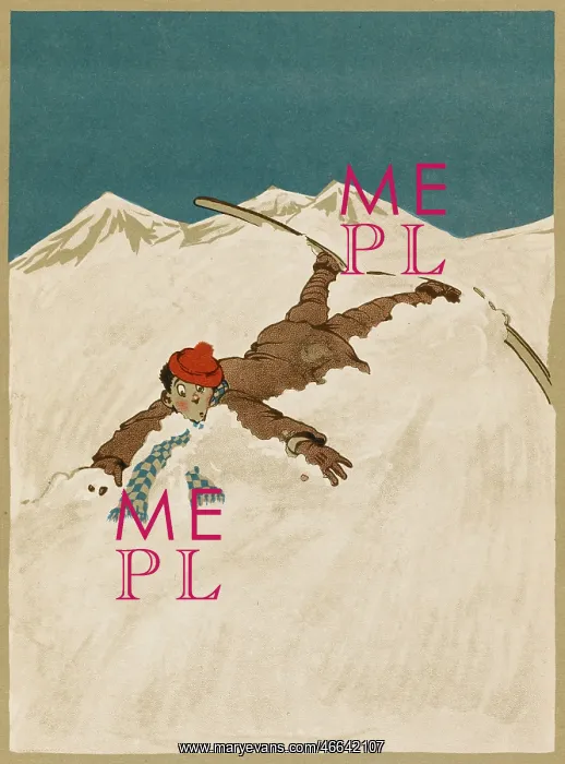 : Skier falls in the Alps, WW1 : Skier falls in the Alps, WW1
