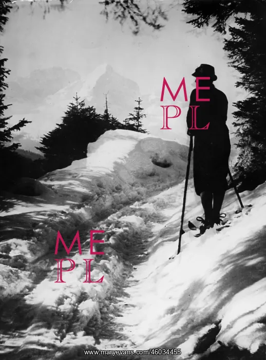 : Skier regards the winter scenery : Skier regards the winter scenery