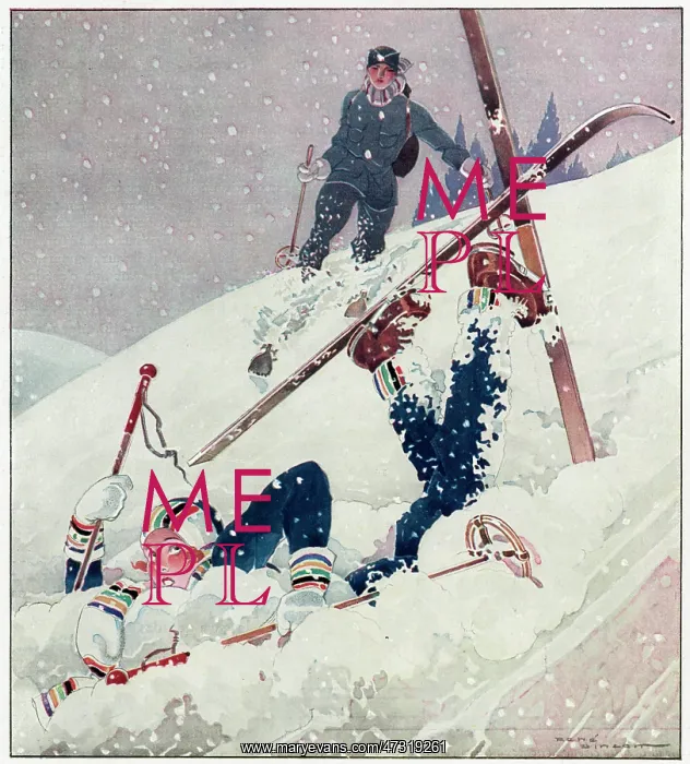 : Skier tumbles 1931 : Skier tumbles 1931