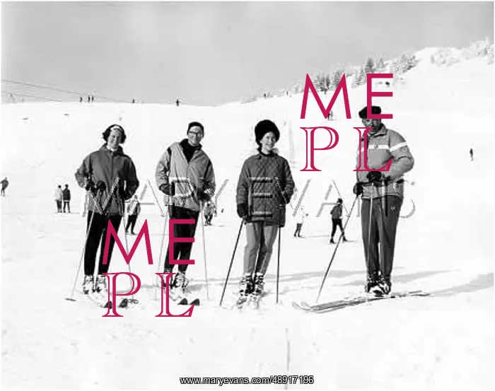  : SKIERS. Skiers congregate on the slopes