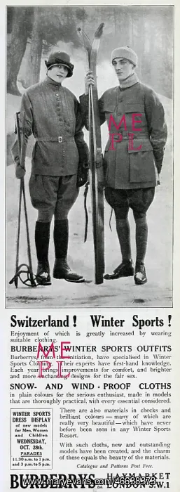 : Skiing outfits by Burberry 1925 : Skiing outfits by Burberry 1925