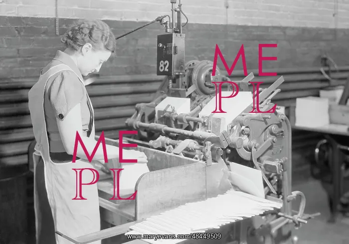 : A skilled woman operating the tipping machine : A skilled woman operating the tipping machine