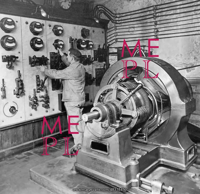 : Skilled worker at the switchboard, 1900 : Skilled worker at the switchboard, 1900