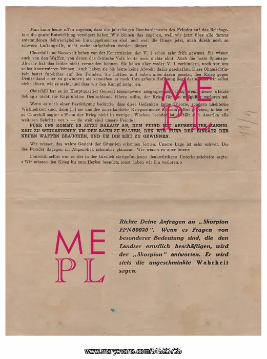 : Skorpion: Propagaanda leaflet - Side 2 : Skorpion: Propagaanda leaflet - Side 2