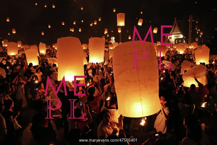 : Sky Lanterns at Yi Peng, Loy Krathong Ceremony, Chiang Mai : Sky Lanterns at Yi Peng, Loy Krathong Ceremony, Chiang Mai