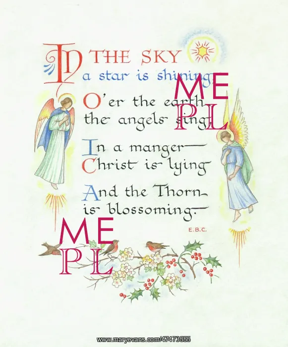 : In The Sky a star is shining - with Angels, Star and robins : In The Sky a star is shining - with Angels, Star and robins