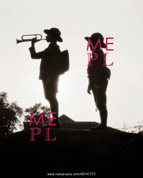 : Skyline Silhouette of Two Anonymous Boy Scouts : Skyline Silhouette of Two Anonymous Boy Scouts