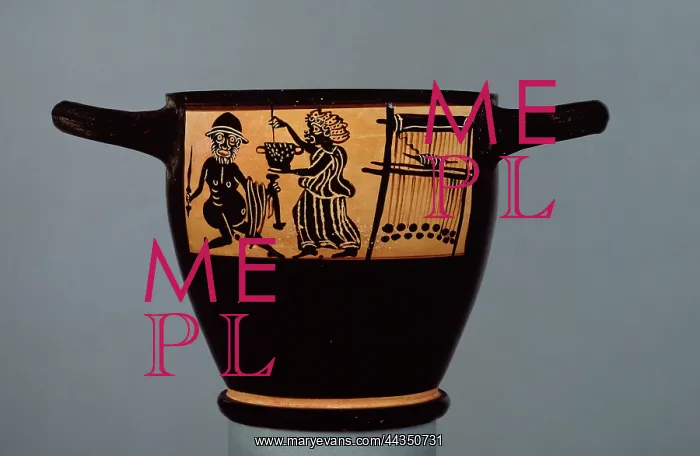 : Skyphos. Boeotian black-figure pottery drinking vessel or wine cup; : Skyphos. Boeotian black-figure pottery drinking vessel or wine cup;