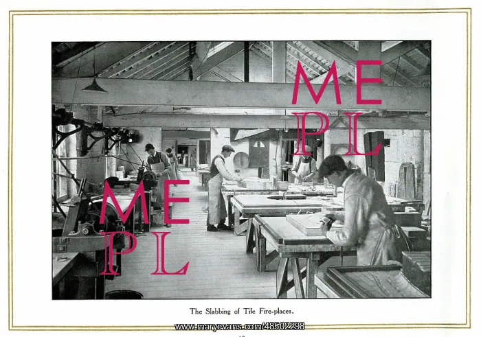 : Slabbing of tile fireplaces, Alfred Meakin : Slabbing of tile fireplaces, Alfred Meakin