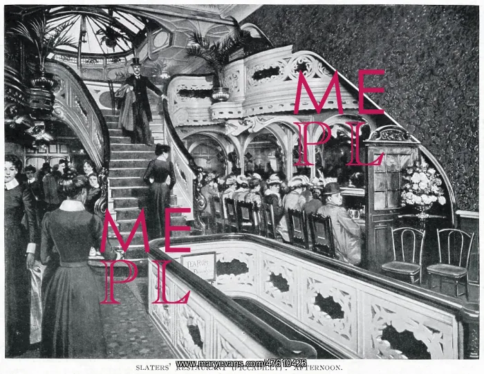 : Slaters restaurant in Piccadilly 1900 : Slaters restaurant in Piccadilly 1900